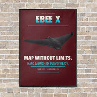 Thumbnail for AgEagle eBee X vertical canvas print - framed - dark red background