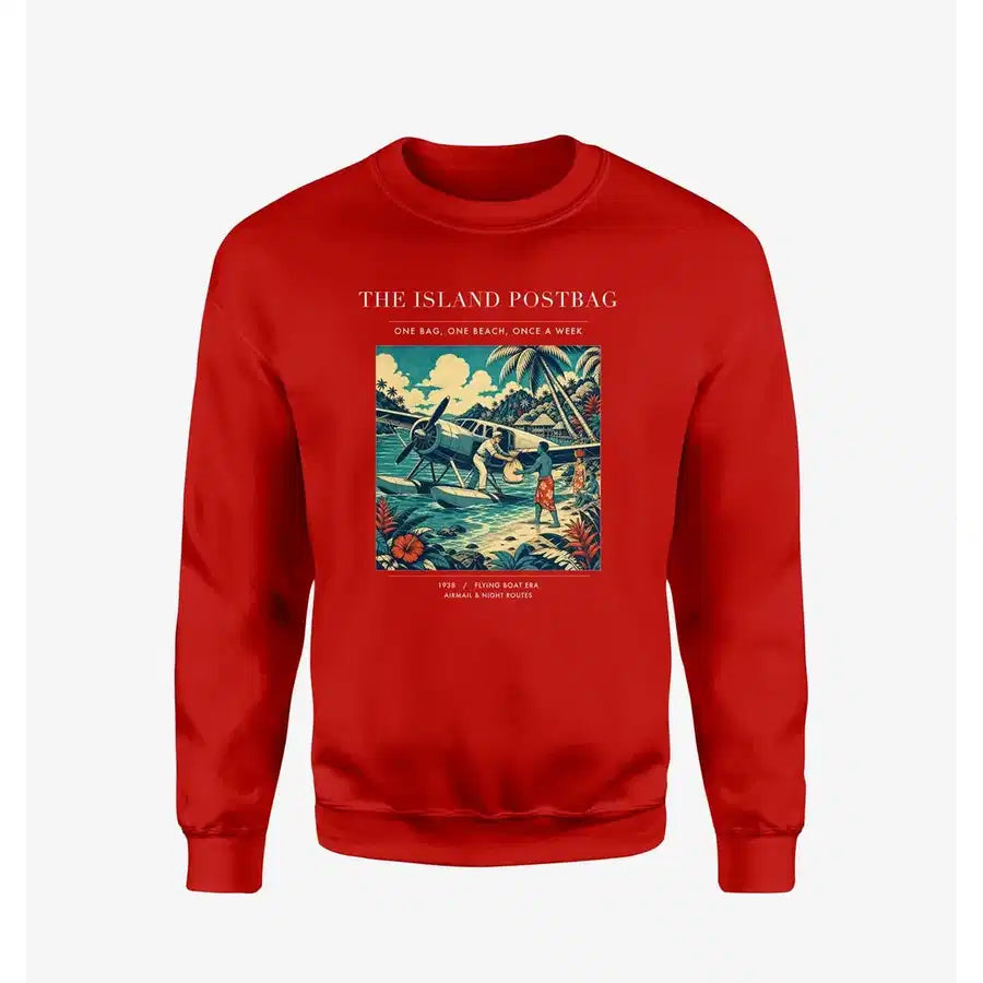 VINTAGE G4154 - The Island Postbag - Designed Sweatshirts design on red
