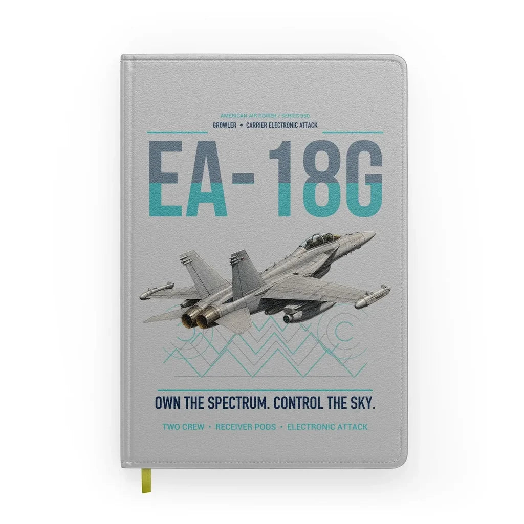 EA-18G Growler design on light gray notebook