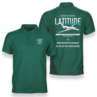 Thumbnail for Cessna Citation Latitude design on green double-side polo t-shirt, double-side print