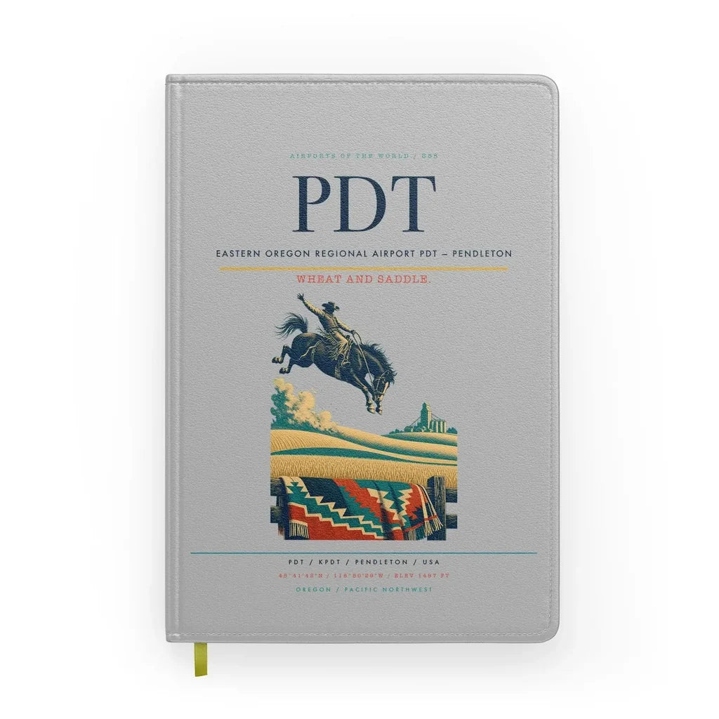 Eastern Oregon Regional Airport (PDT) design on light gray notebook