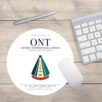 Thumbnail for Ontario International Airport (ONT) design on white round mouse pad