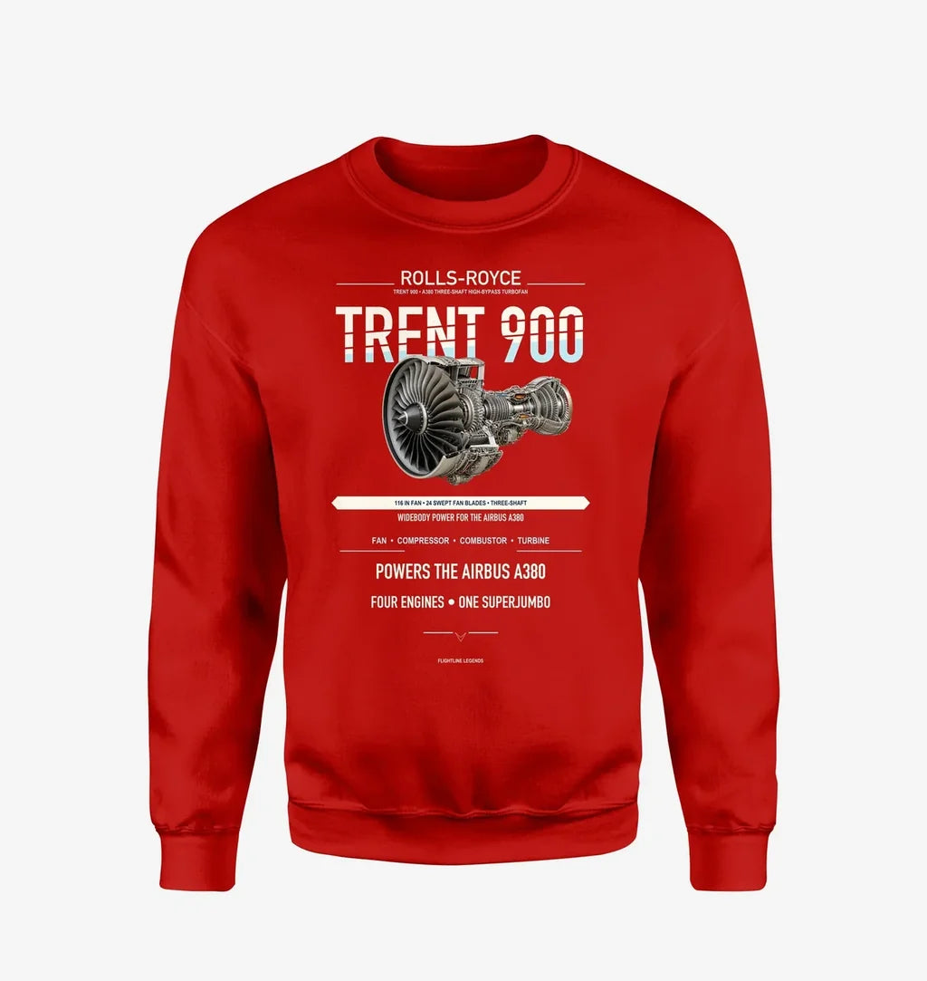 TRENT 900 design on red sweatshirt