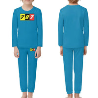 Thumbnail for Flat Colourful 787 children pajamas - Light Blue
