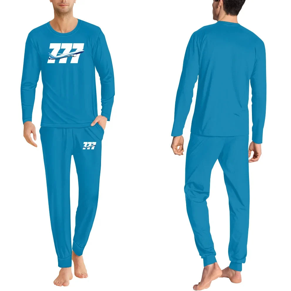 Super Boeing 777 men pajamas - Light Blue