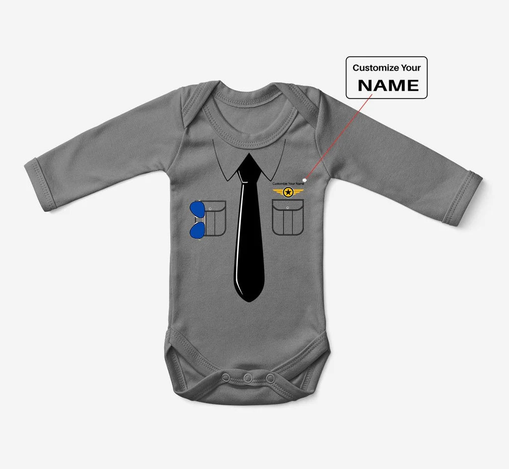 Customisable Pilot Uniform Baby Bodysuit - view 6