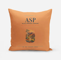 Thumbnail for Alice Springs Airport (ASP) design on orange pillow