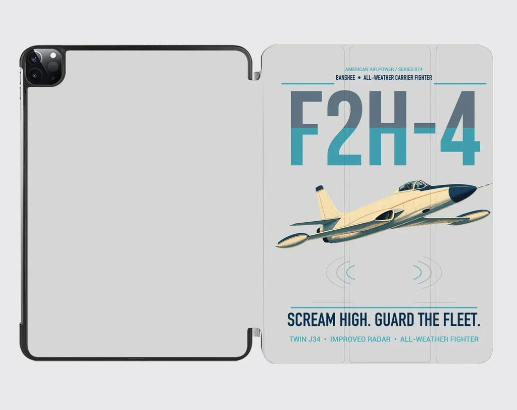 F2H-4 Banshee design on light gray ipad tablet case