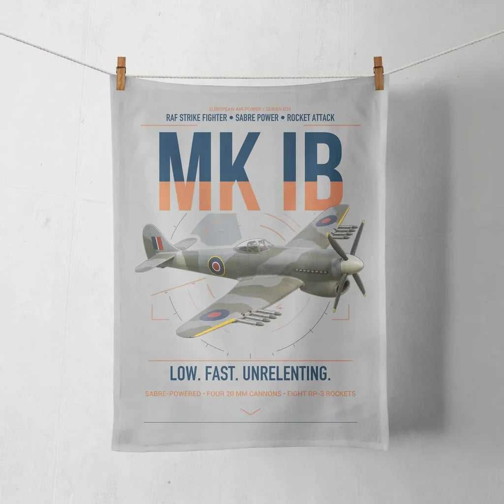 Hawker Typhoon Mk IB design on light gray towel