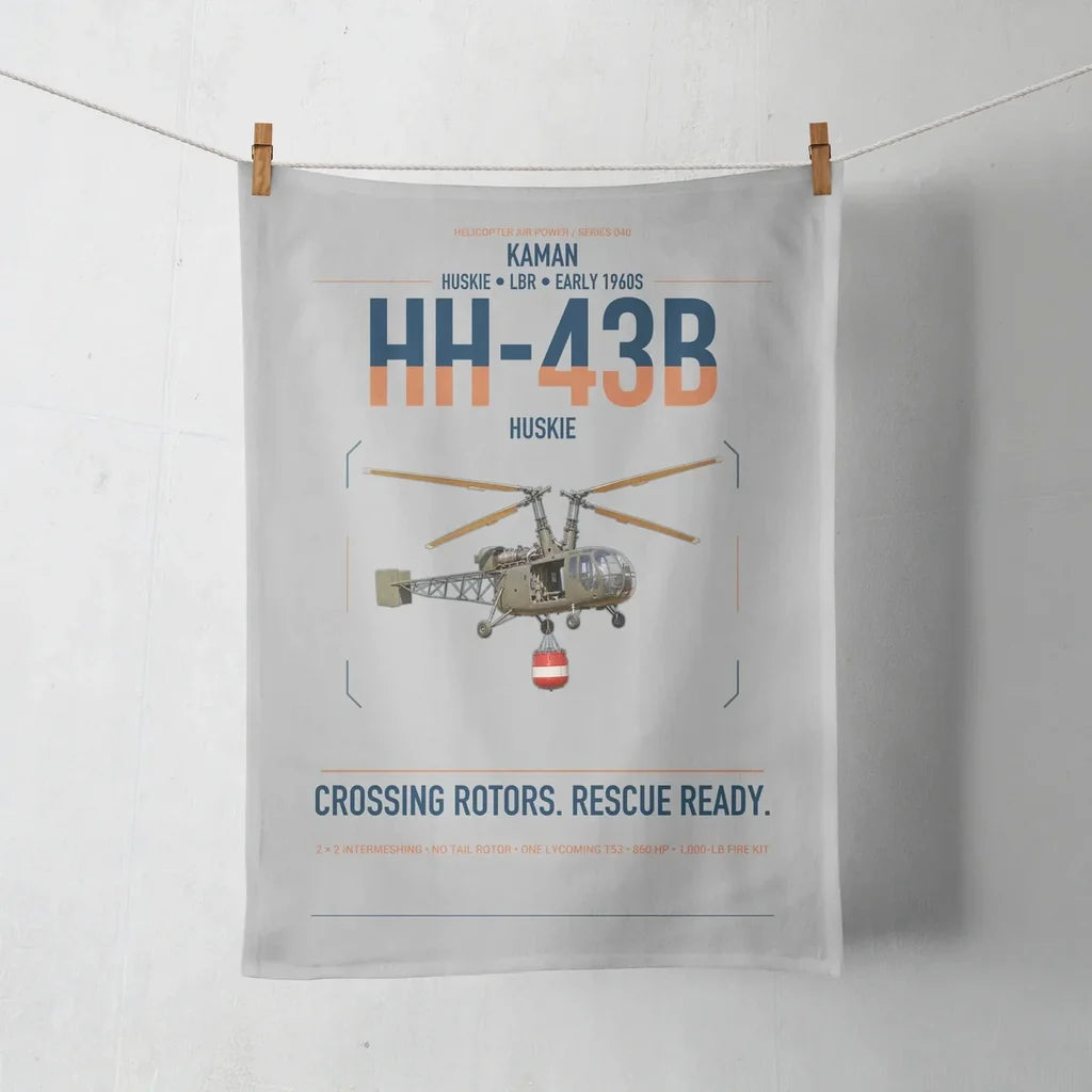 Kaman HH-43B Huskie design on light gray towel