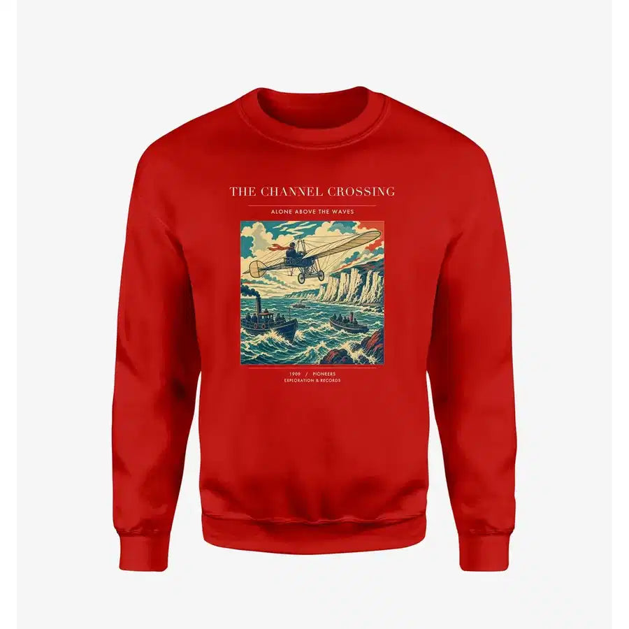 VINTAGE G4002 - The Channel Crossing - Designed Sweatshirts design on red