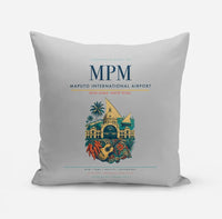 Thumbnail for Maputo International Airport (MPM) design on light gray pillow