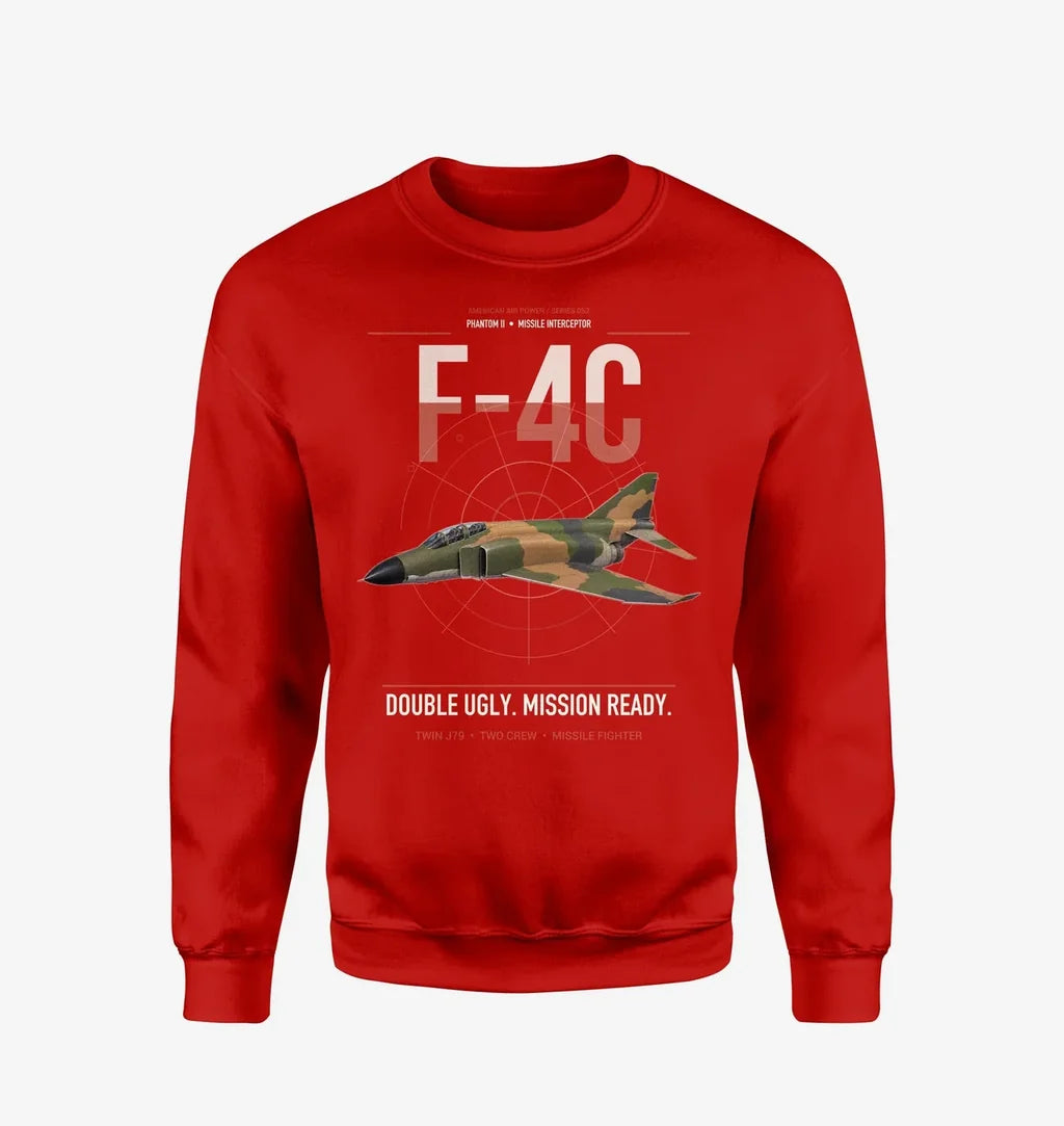F-4C Phantom II design on red sweatshirt