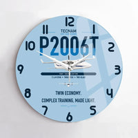 Thumbnail for Tecnam P2006T design on light blue no frame wall clock