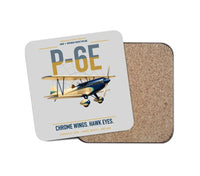 Thumbnail for Curtiss P-6E Hawk design on light gray 1 piece coaster
