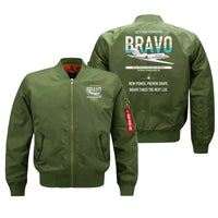 Thumbnail for Cessna Citation Bravo design on green bomber jacket, double-side print