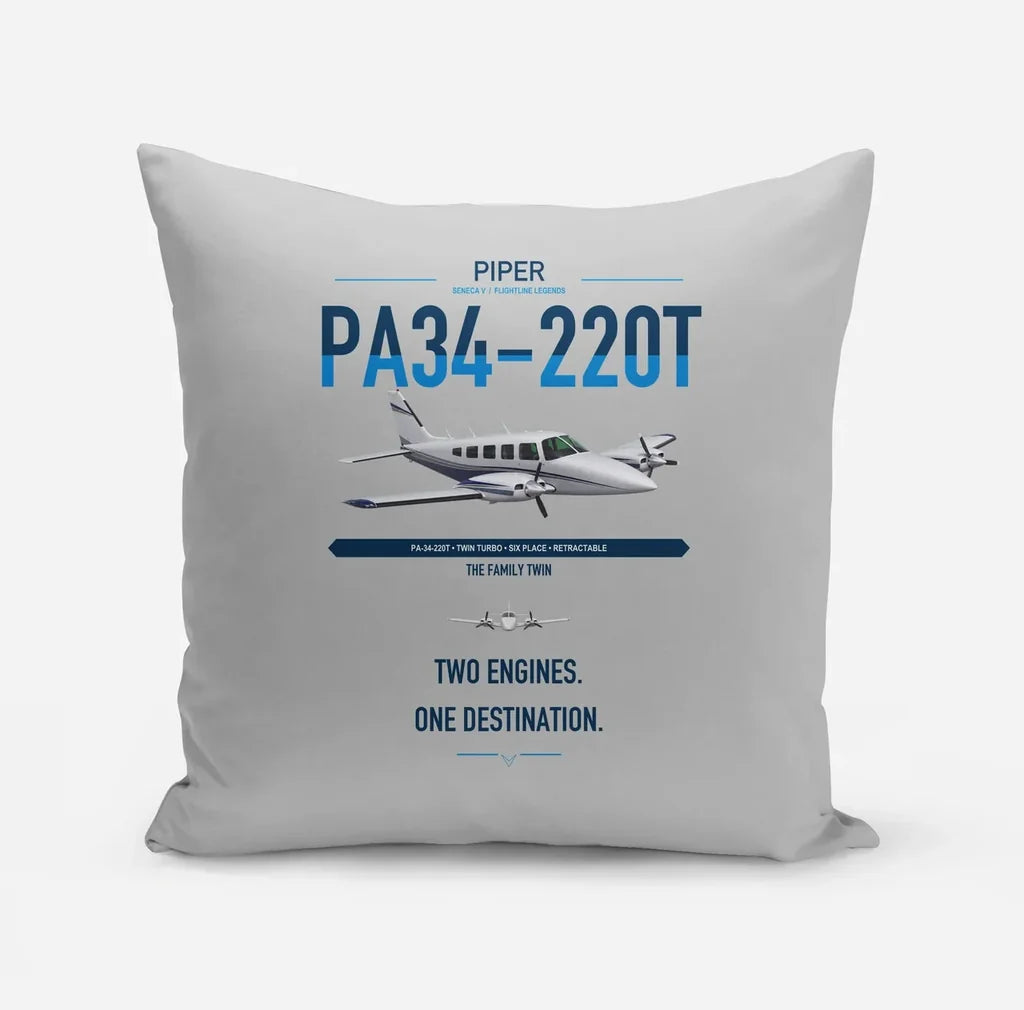 Piper PA-34-220T Seneca V design on light gray pillow