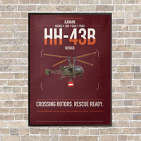 Thumbnail for Kaman HH-43B Huskie vertical canvas print - framed - dark red background