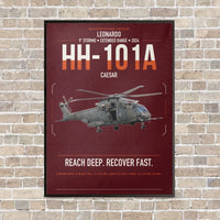 Thumbnail for Leonardo HH-101A Caesar vertical canvas print - framed - dark red background