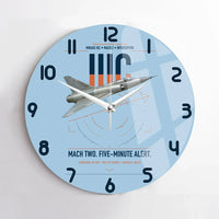 Thumbnail for Dassault Mirage IIIC design on light blue no frame wall clock
