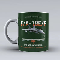 Thumbnail for F A-18E F Buddy Tanker design on dark green ceramic mug, double-side print