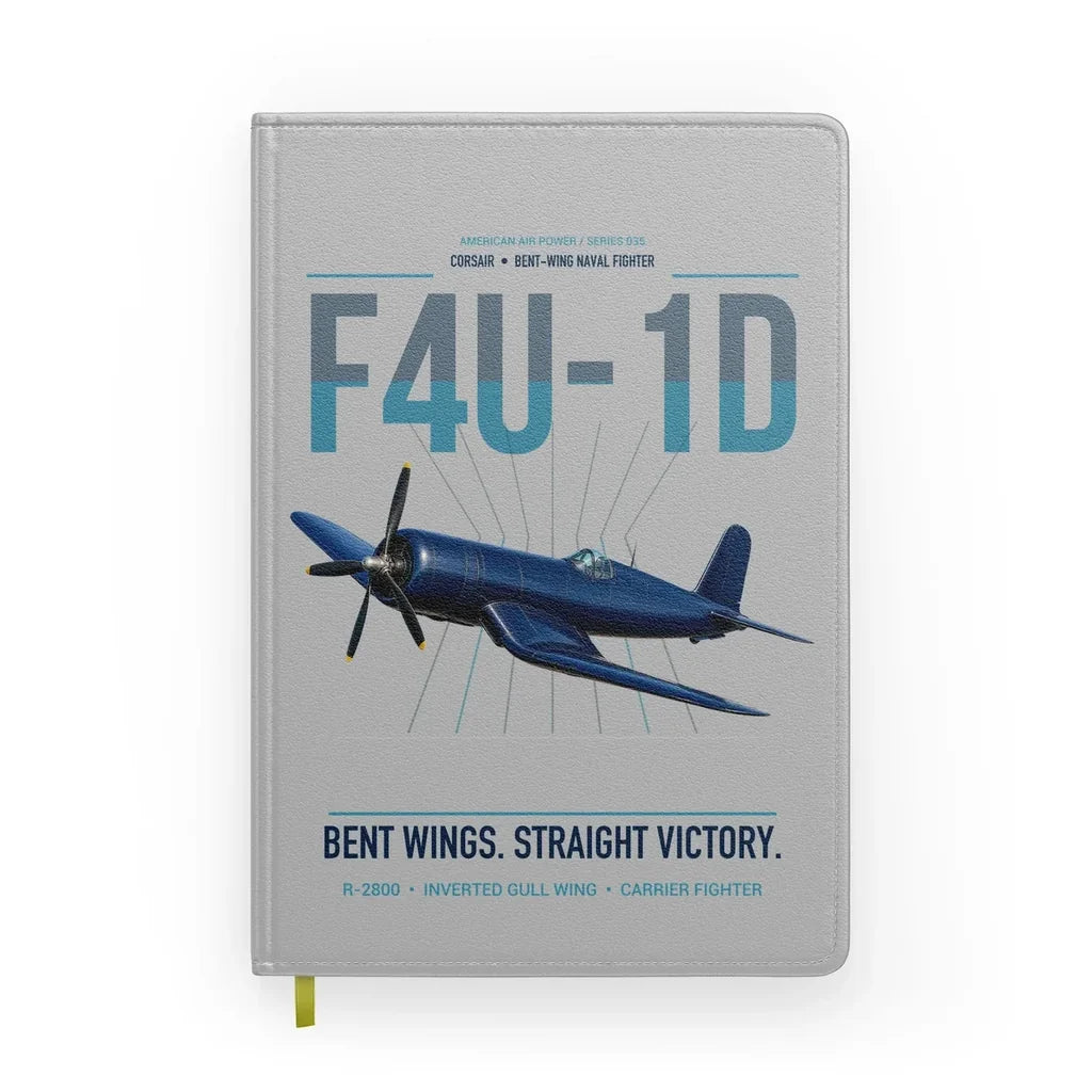 F4U-1D Corsair design on light gray notebook