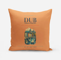 Thumbnail for Dublin Airport (DUB) design on orange pillow