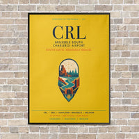 Thumbnail for Brussels South Charleroi Airport CRL vertical canvas print - framed - yellow background