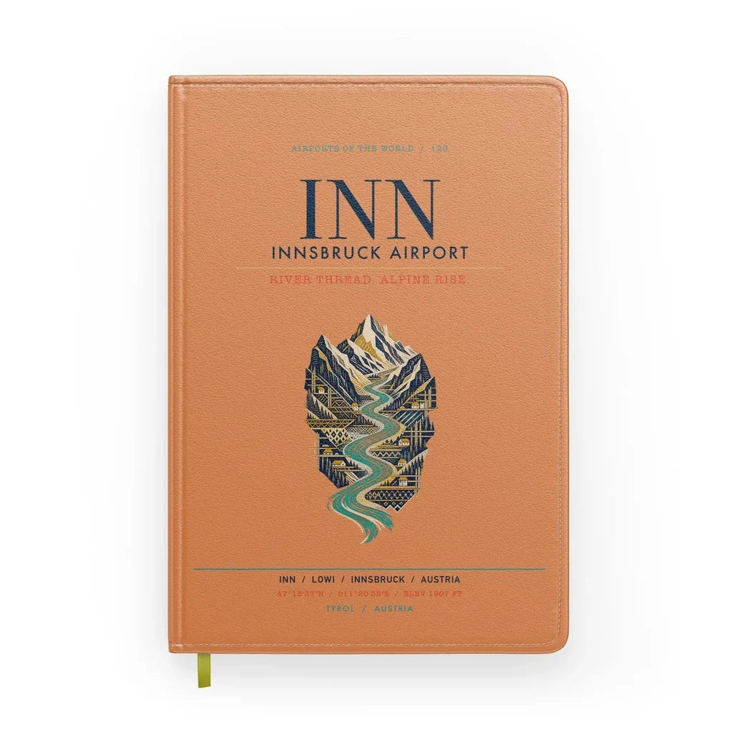 Innsbruck Airport (INN) design on orange notebook