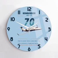 Thumbnail for Bombardier Learjet 70 design on light blue no frame wall clock