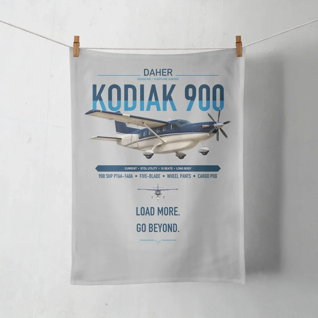 Daher Kodiak 900 design on light gray towel