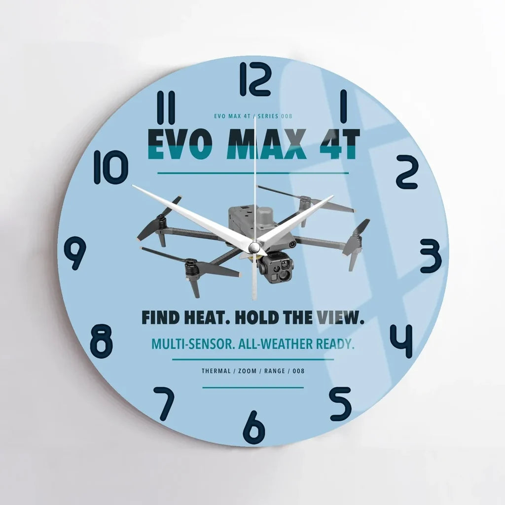 Autel EVO Max 4T design on light blue no frame wall clock