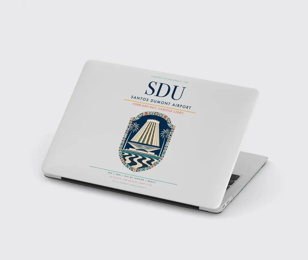 Santos Dumont Airport (SDU) design on light gray MacBook case