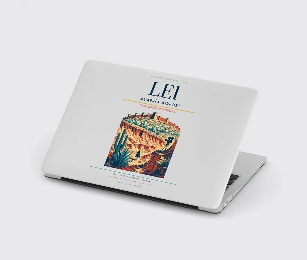 Almería Airport (LEI) design on light gray MacBook case