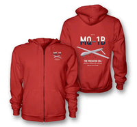 Thumbnail for MQ-1B Predator design on red premium zipped hoodie, double-side print
