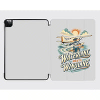 Thumbnail for Waterline Meets Wingline design on light gray ipad tablet case
