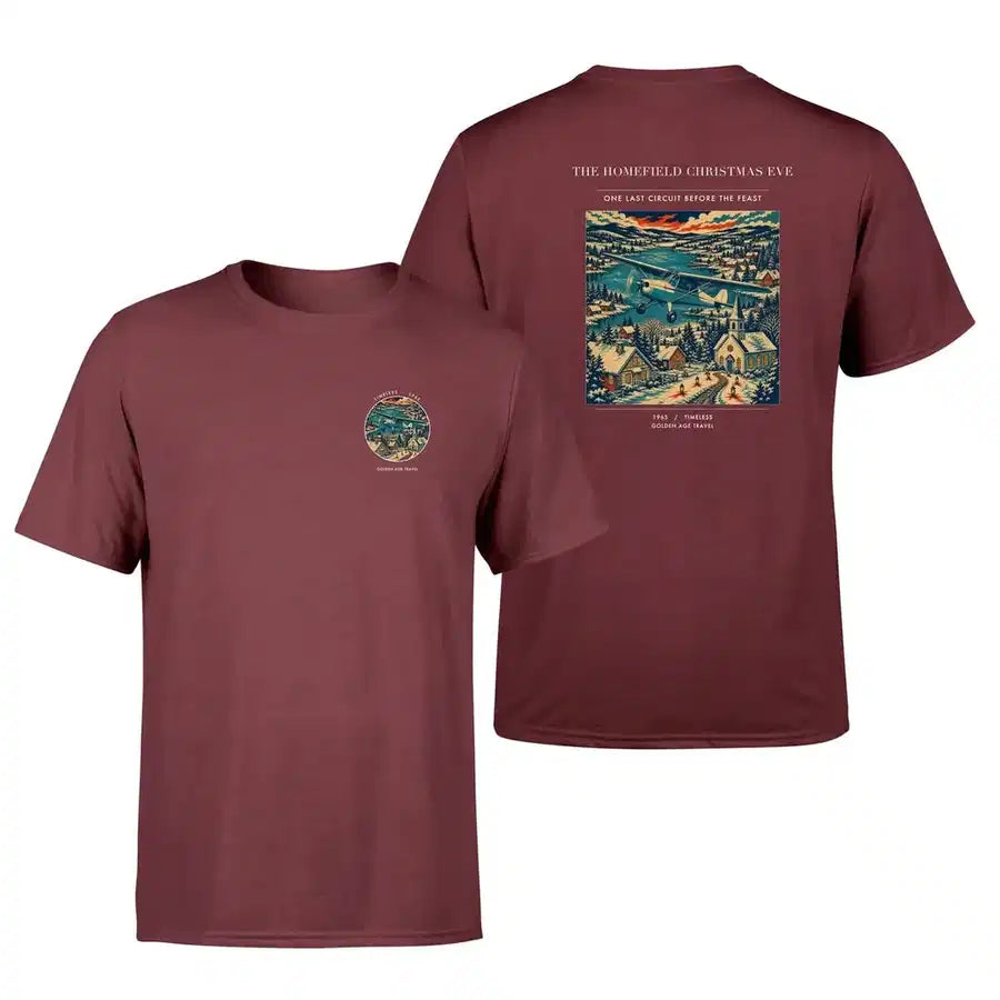 VINTAGE G4449 - The Homefield Christmas Eve - Double-Side T-Shirt design on darkred double side t shirt