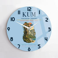 Thumbnail for Yakushima Airport (KUM) design on light blue no frame wall clock