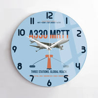Thumbnail for Airbus A330 MRTT design on light blue no frame wall clock