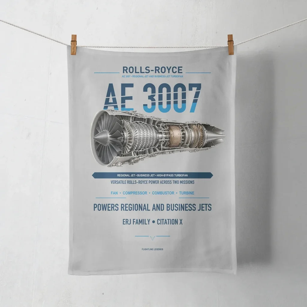 AE 3007 design on light gray towel