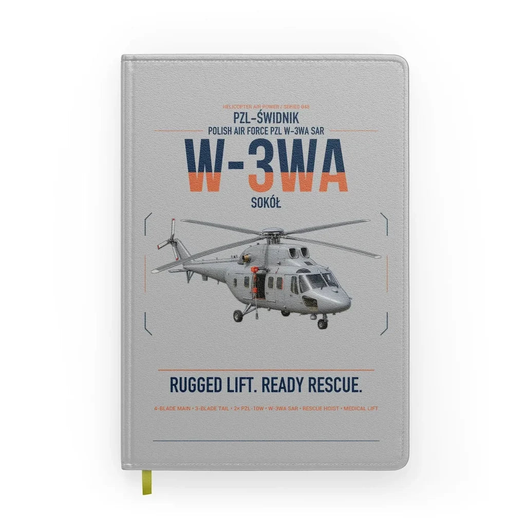 PZL-Świdnik W-3WA Sokół design on light gray notebook