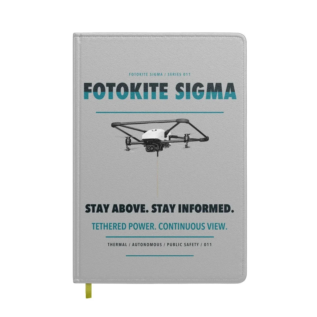 Fotokite Sigma design on light gray notebook
