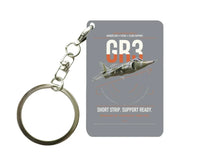 Thumbnail for Hawker Siddeley Harrier GR3 design on gray designed key chain, double-side print