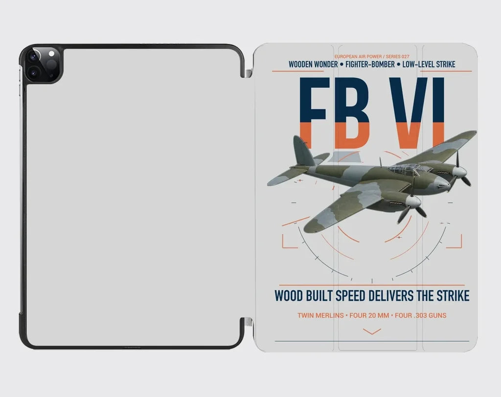de Havilland Mosquito FB VI design on light gray ipad tablet case