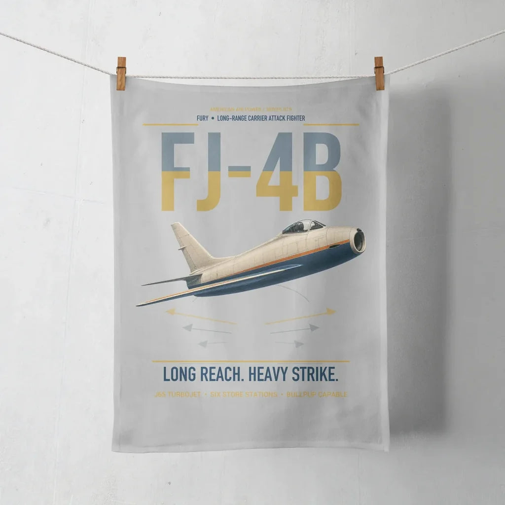 FJ-4B Fury design on light gray towel