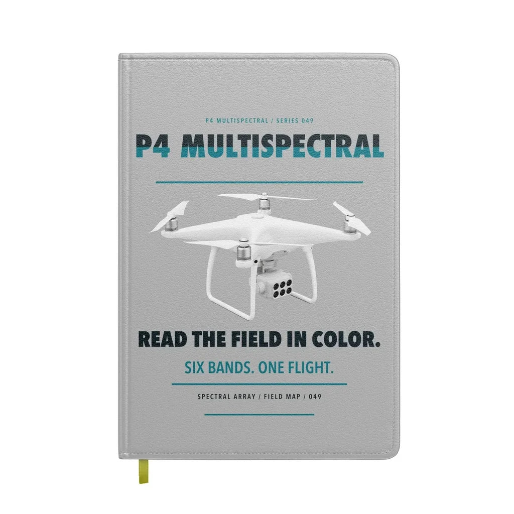 DJI P4 Multispectral design on light gray notebook