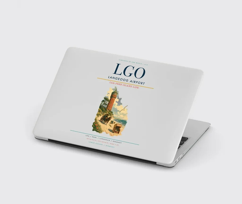 Langeoog Airport (LGO) design on light gray MacBook case