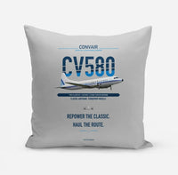 Thumbnail for Convair 580 design on light gray pillow