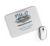 Thumbnail for PT6A-67 design on light gray rectangle mouse pad