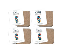 Thumbnail for John Glenn Columbus International Airport (CMH) design on white 4 pieces set coaster